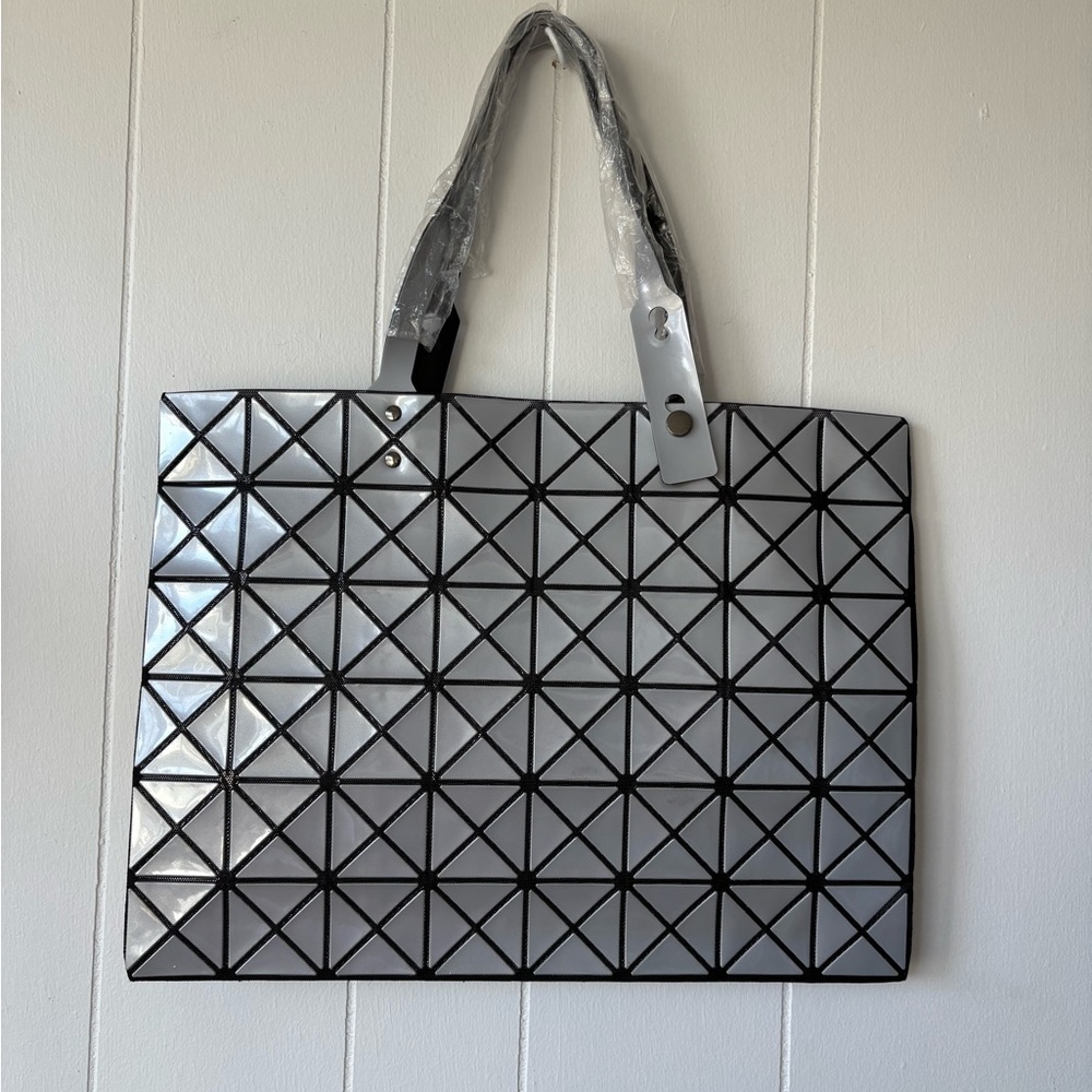 Geometric Silver Tote Bag